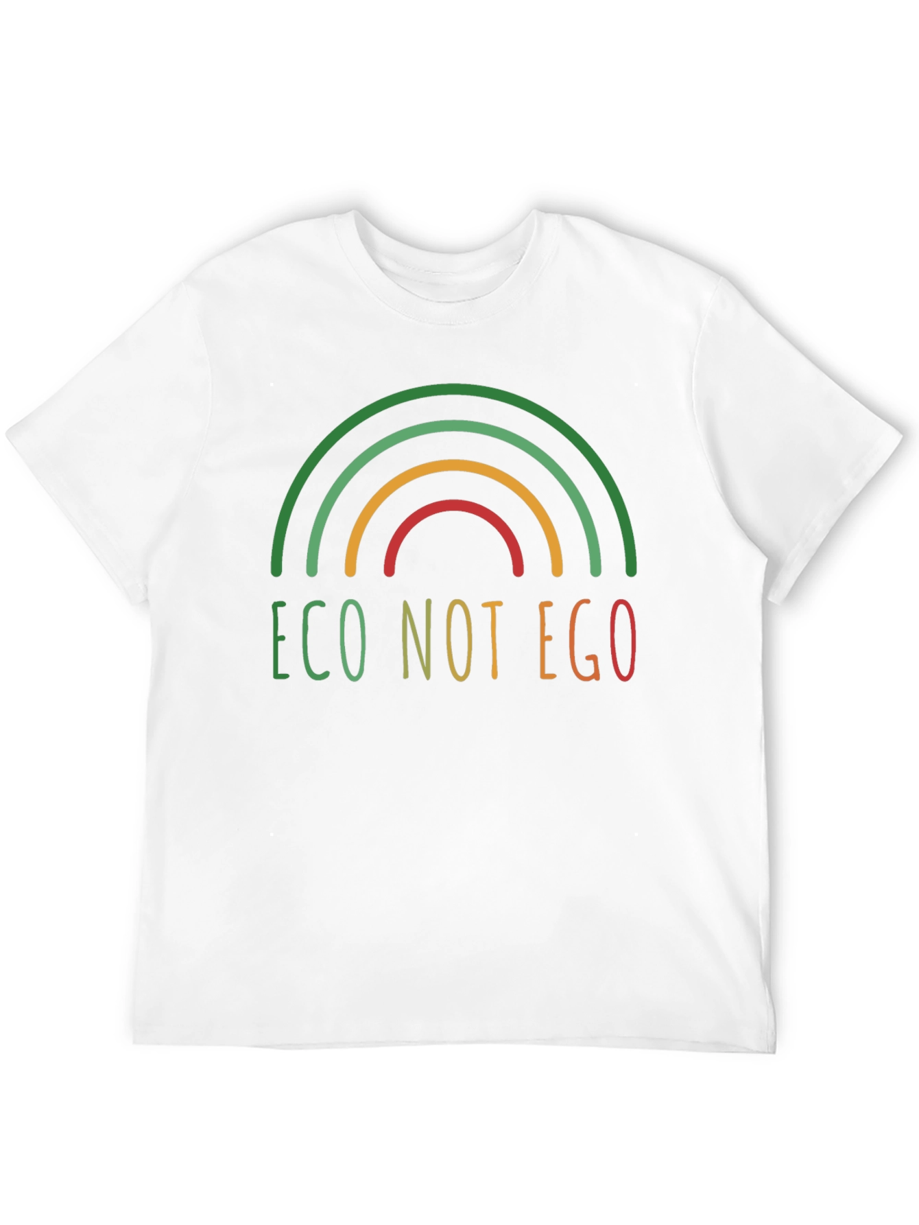 Eco Not Ego T-Shirt - Black Rainbow Graphic Tee