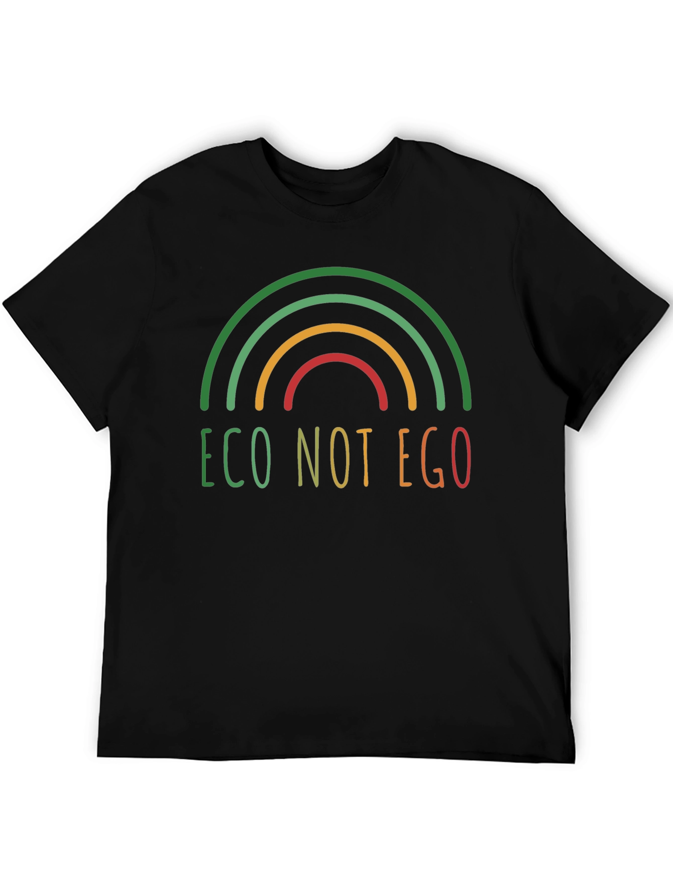 Eco Not Ego T-Shirt - Black Rainbow Graphic Tee