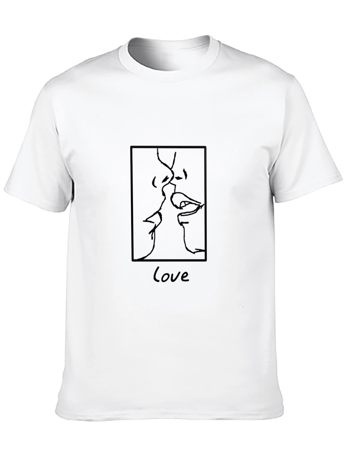 Love Line Art Graphic Tee - Black