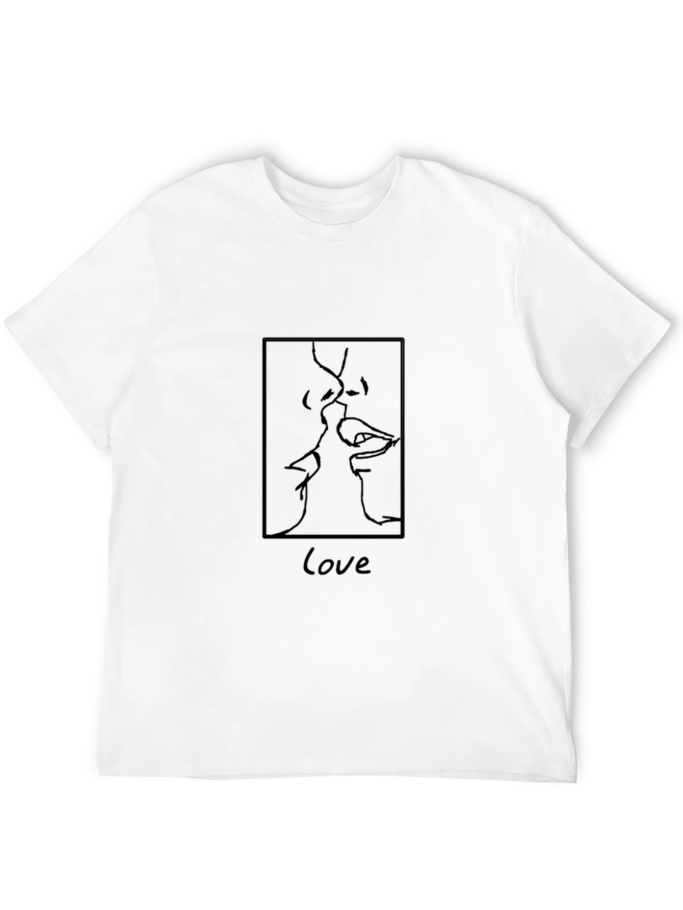 Love Line Art Graphic Tee - Black