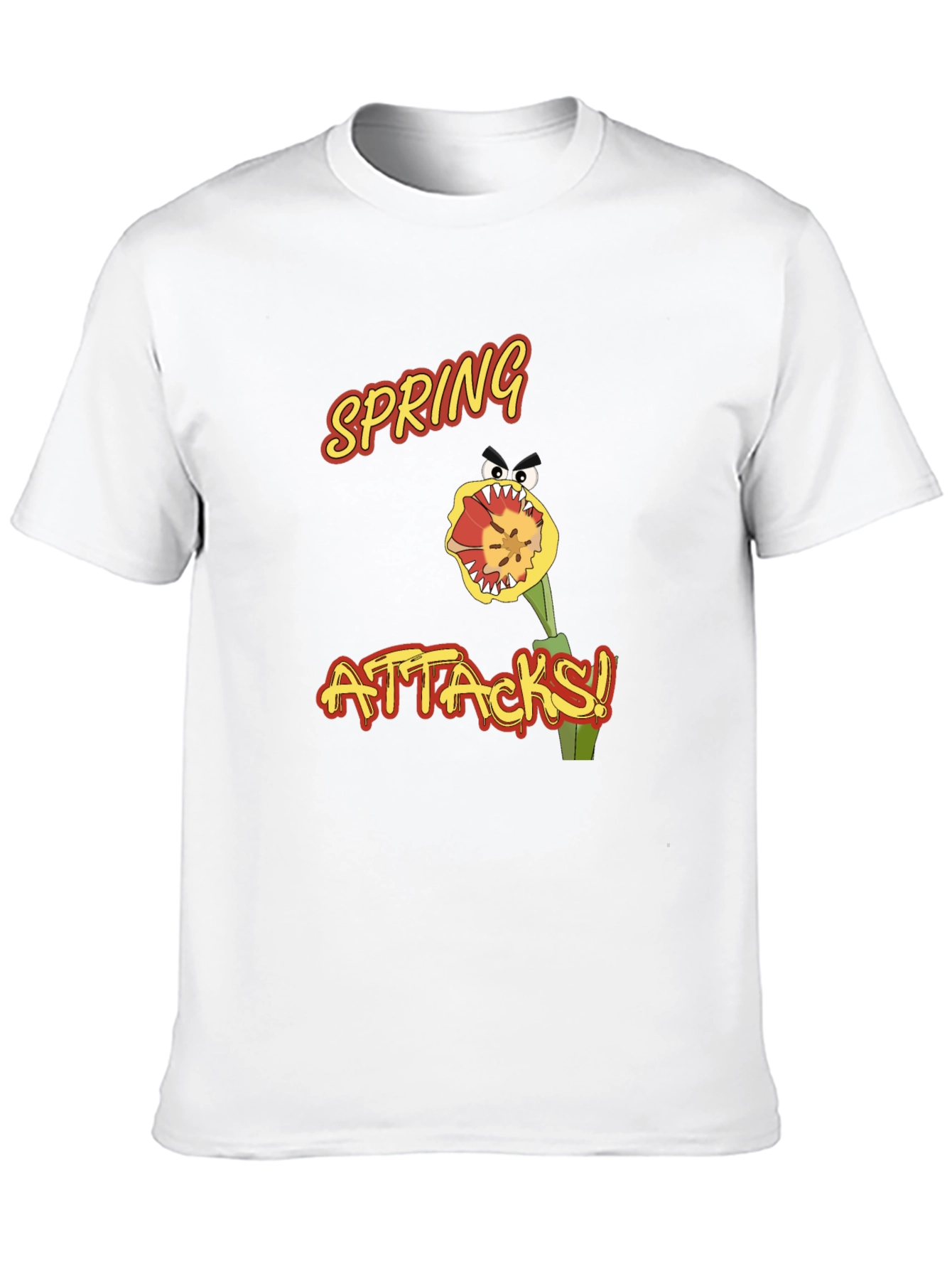 Spring Attacks! Graphic Print Black T-Shirt