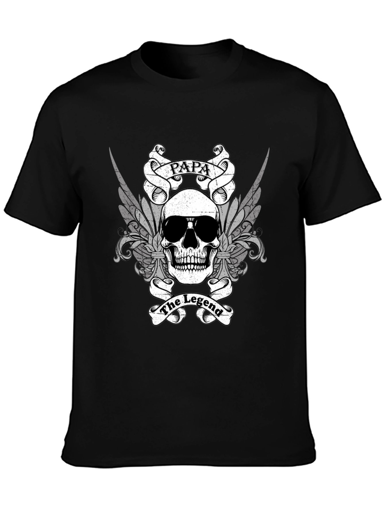 Papa The Legend Skull Graphic T-Shirt