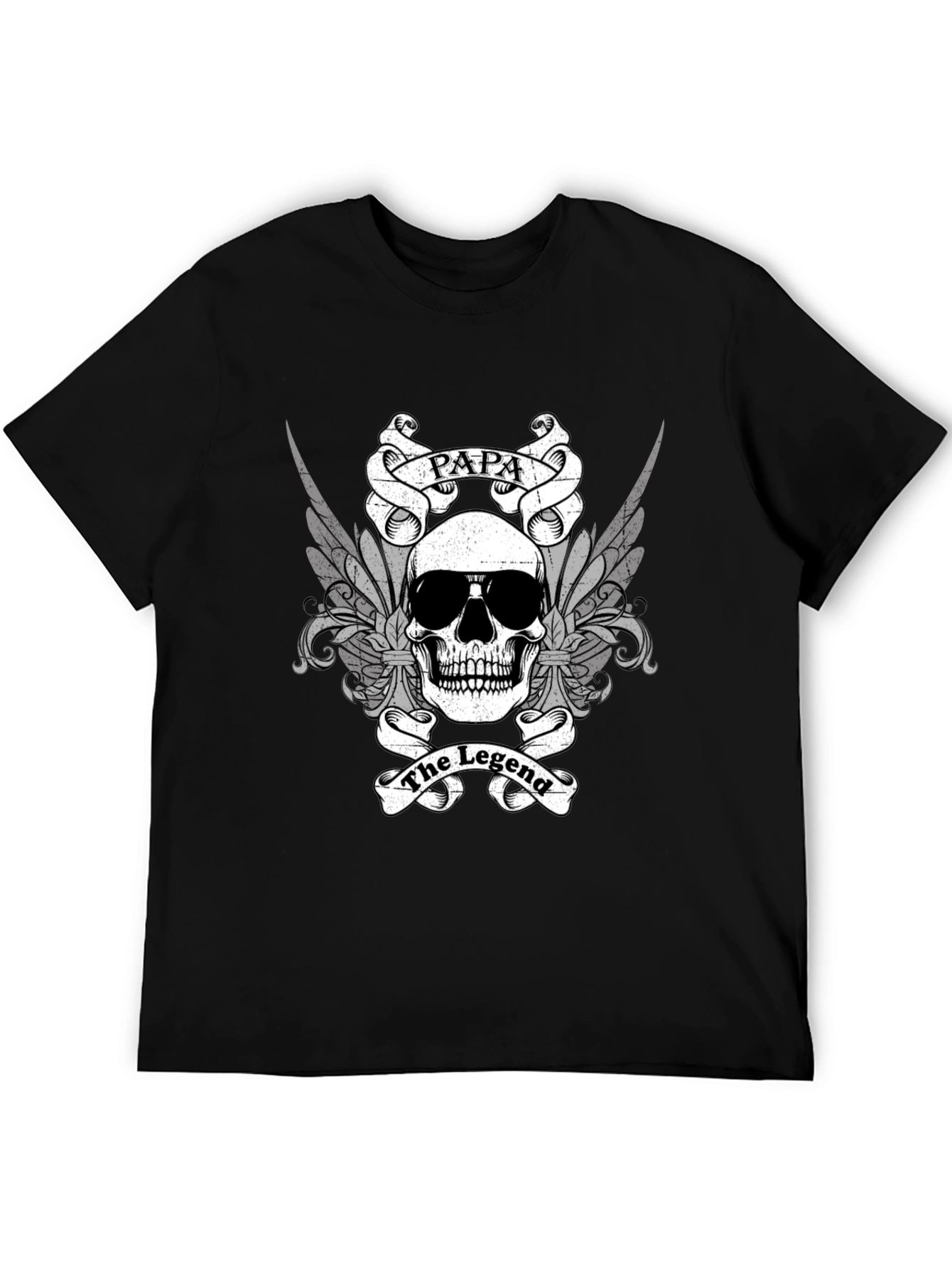 Papa The Legend Skull Graphic T-Shirt