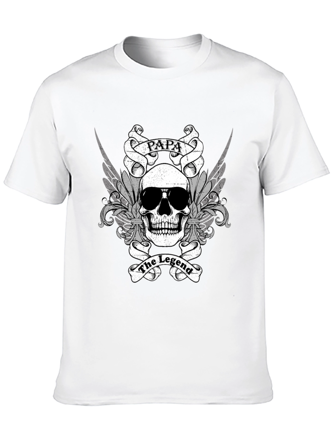 Papa The Legend Skull Graphic T-Shirt