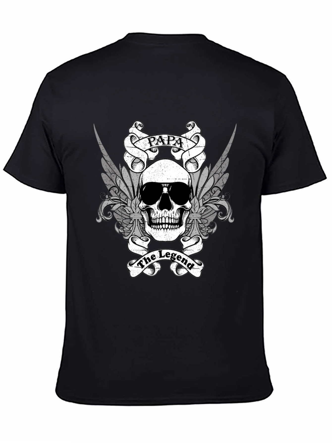 Papa The Legend Skull Graphic T-Shirt