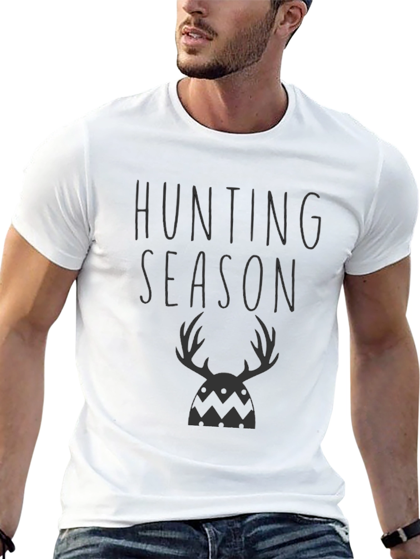 Hunting Season Graphic Tee - Black Cotton T-Shirt