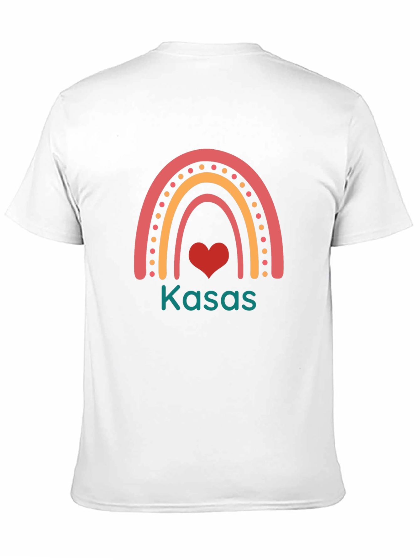 Rainbow Heart Custom Name T-Shirt