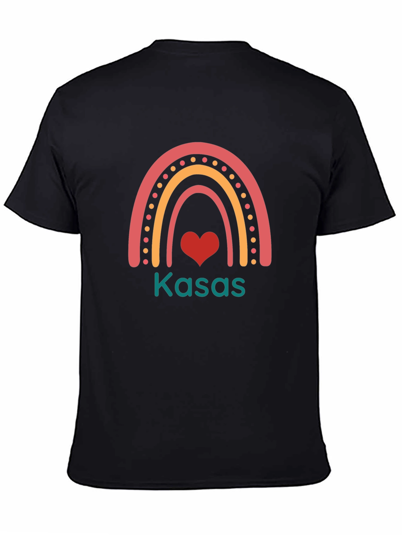 Rainbow Heart Custom Name T-Shirt