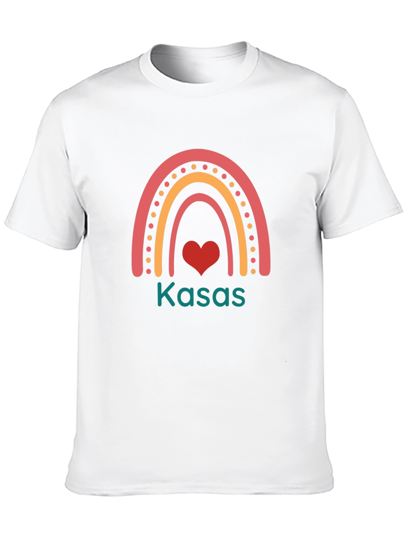Rainbow Heart Custom Name T-Shirt