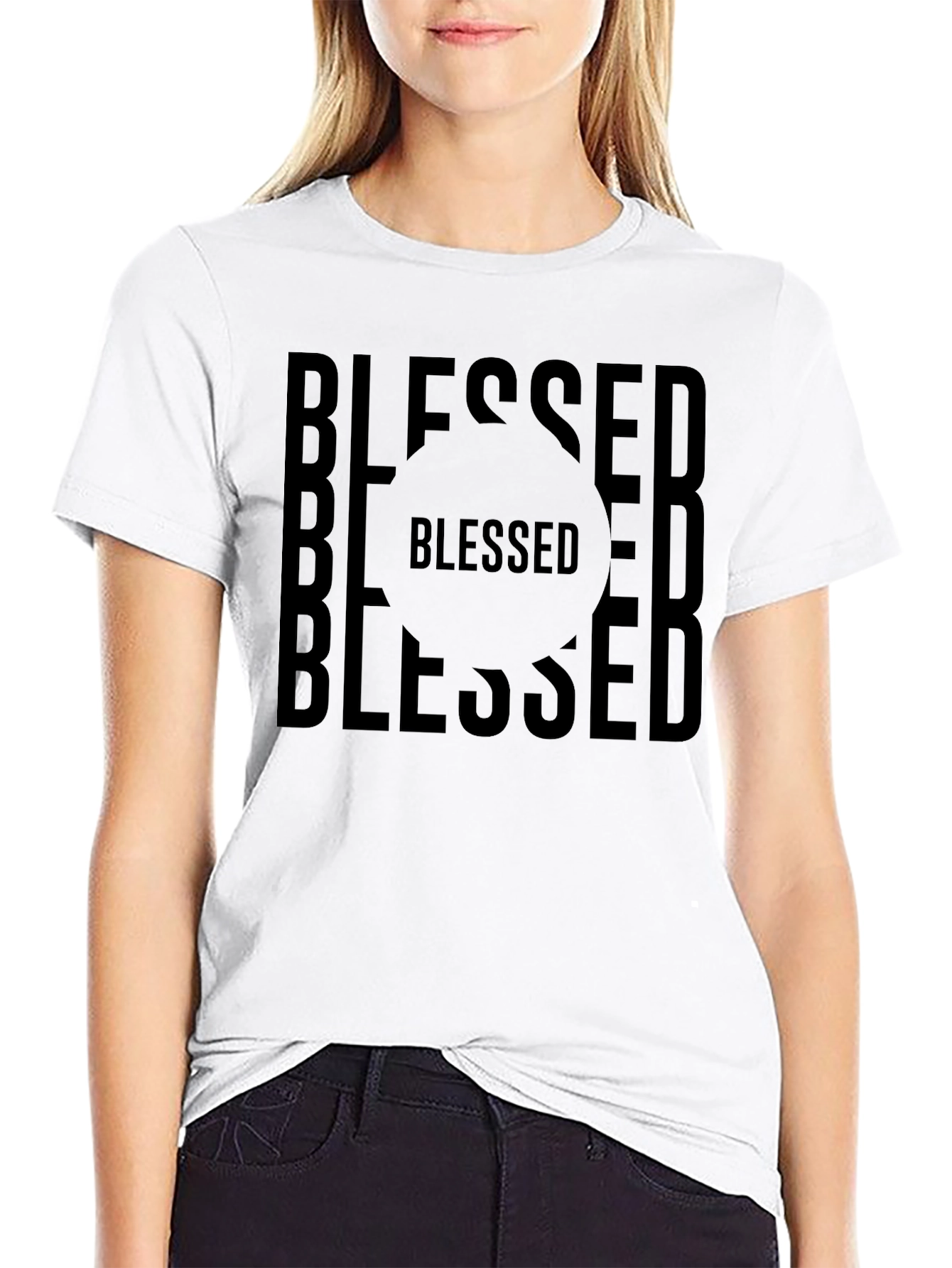 Blessed Graphic Print Black T-Shirt