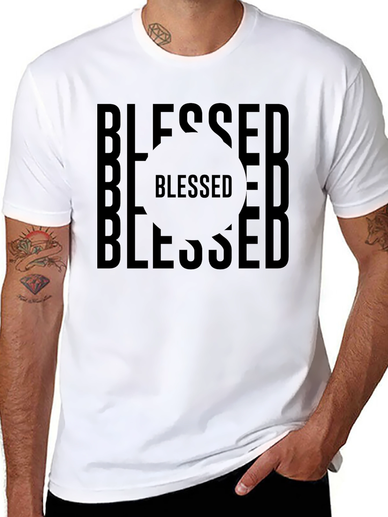 Blessed Graphic Print Black T-Shirt