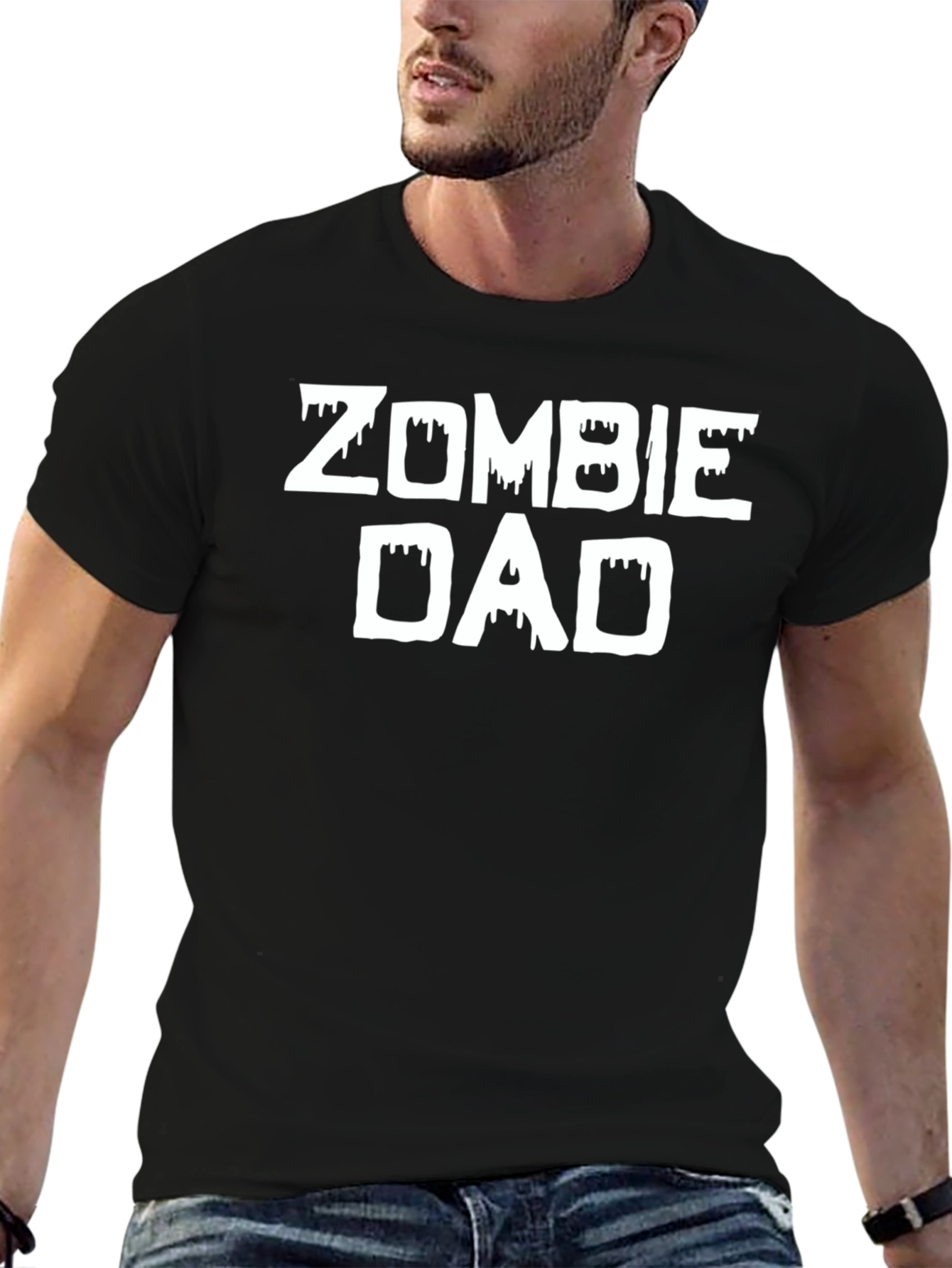 Zombie Dad Graphic Tee - Black Cotton T-Shirt