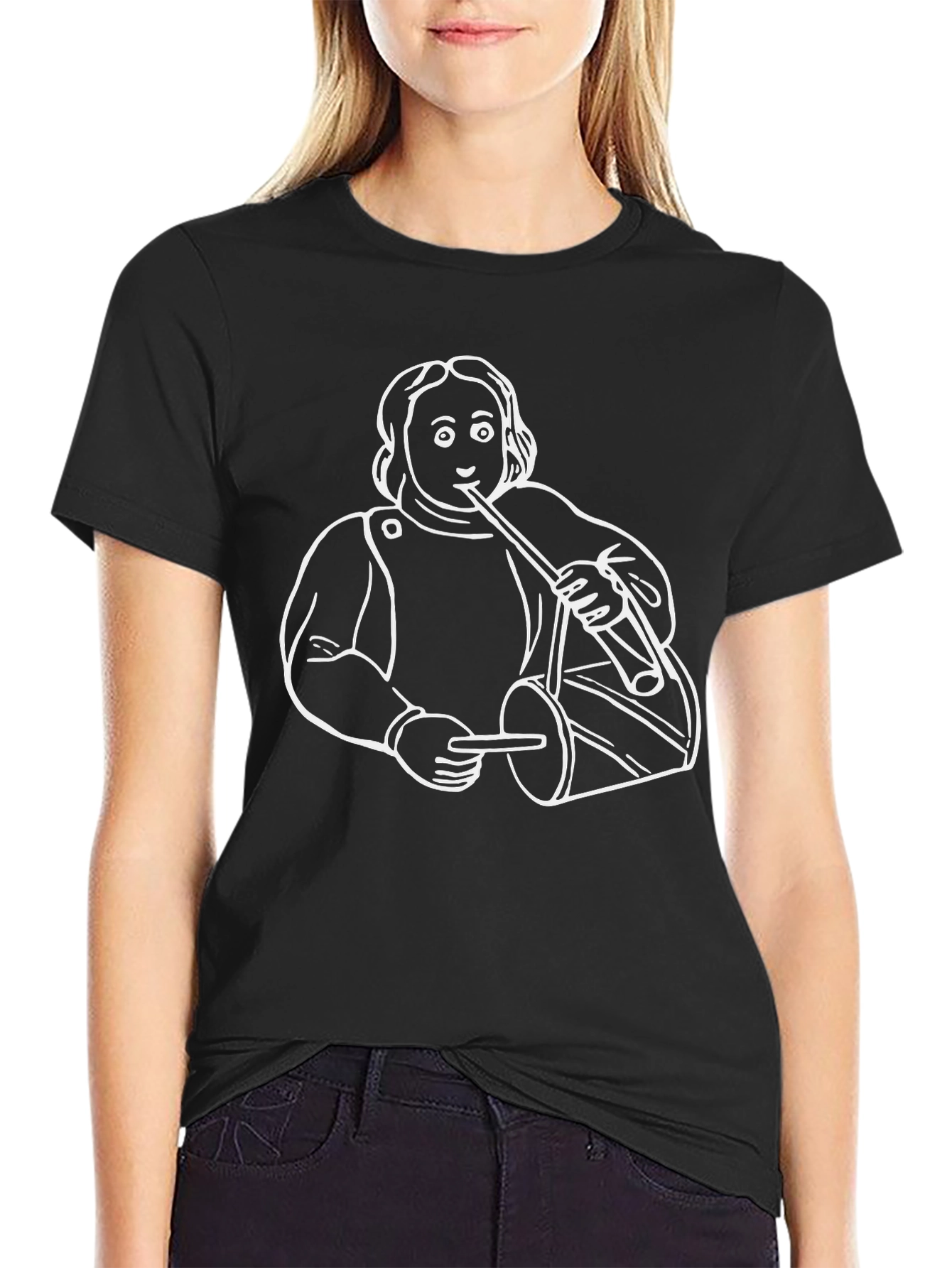 Funny Bard Drummer Black T-Shirt