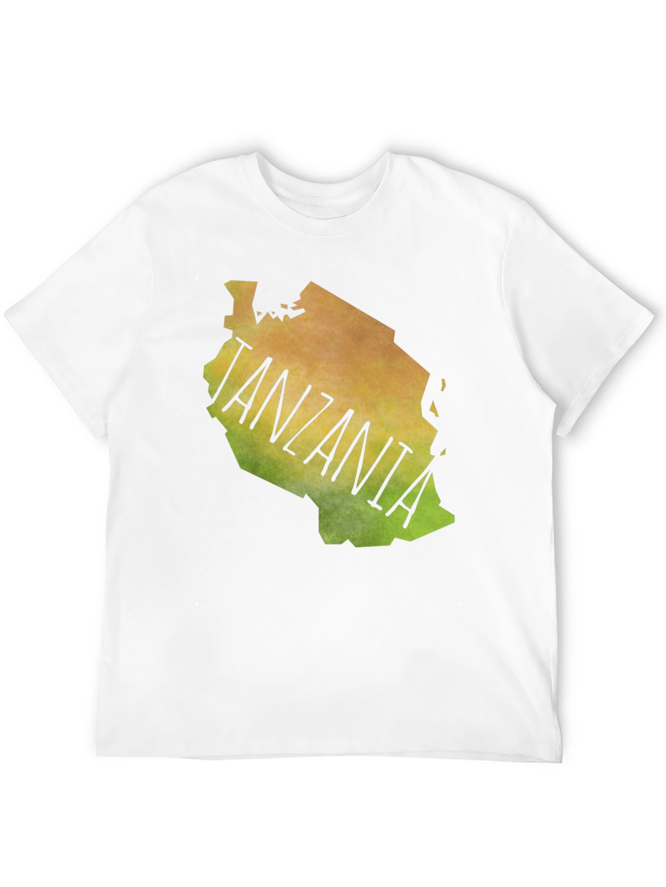 Tanzania Map Graphic Print Black Tee Shirt