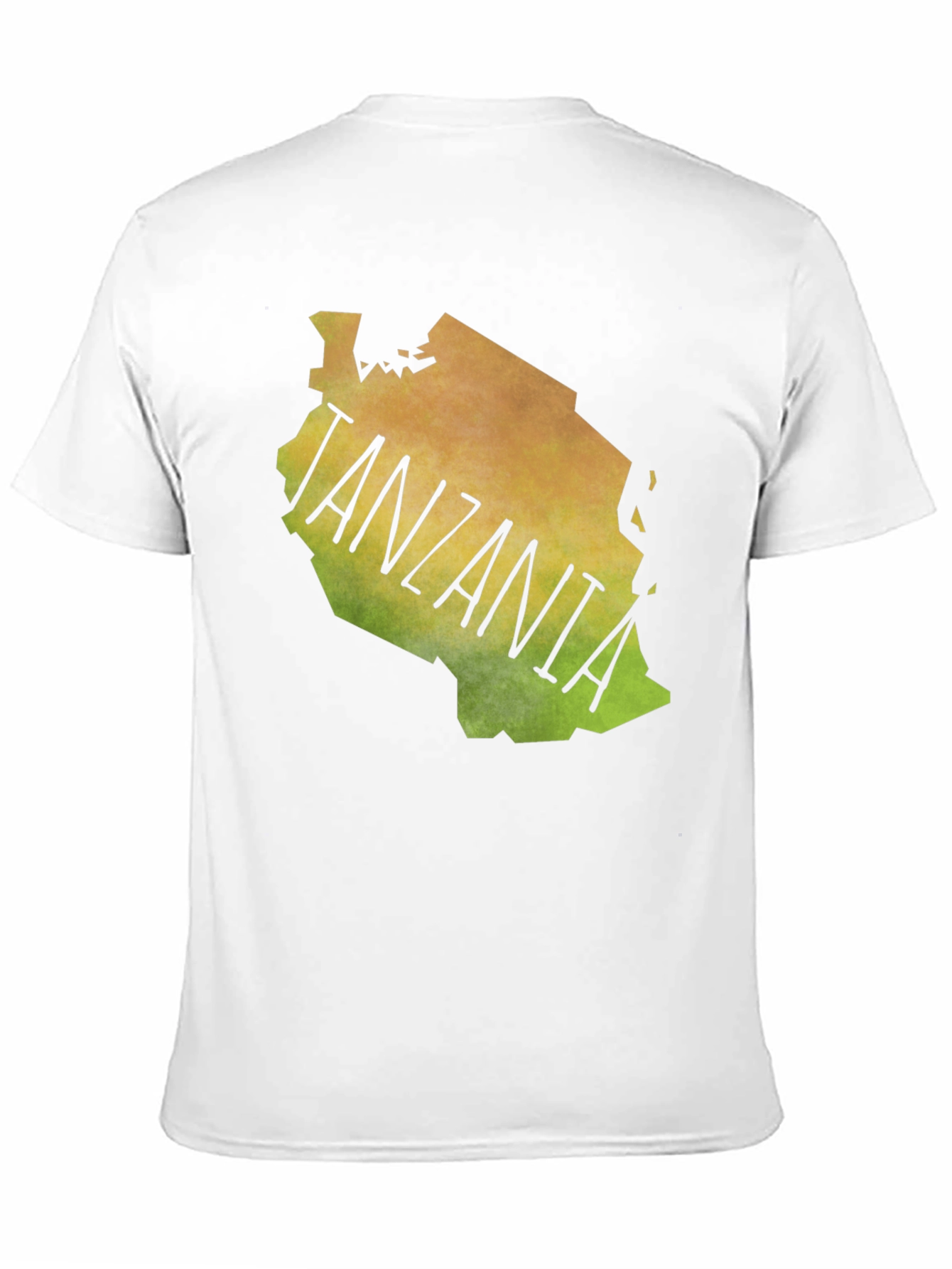 Tanzania Map Graphic Print Black Tee Shirt