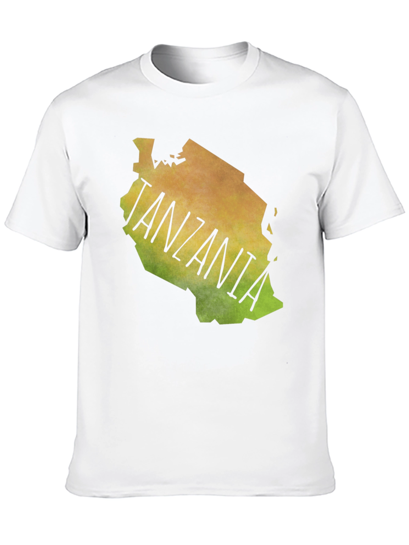 Tanzania Map Graphic Print Black Tee Shirt