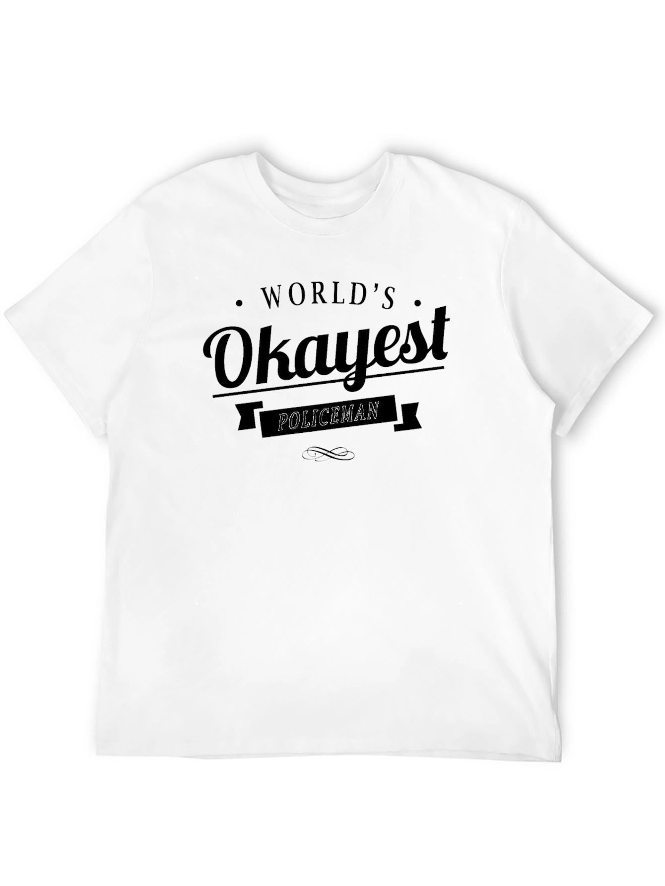 Worlds Okayest Policeman T-Shirt - Novelty Graphic Tee