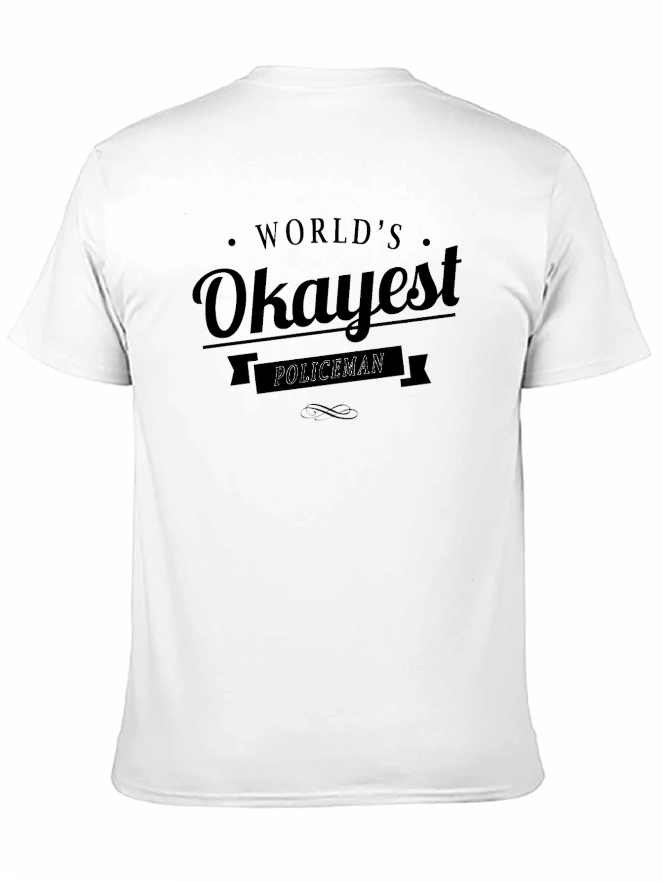 Worlds Okayest Policeman T-Shirt - Novelty Graphic Tee