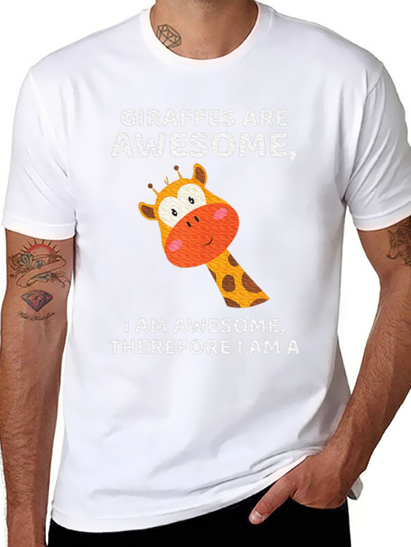 Giraffe Awesome Mens T-Shirt