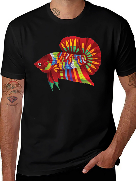 Betta Fish Graphic Tee - Colorful Tropical Design