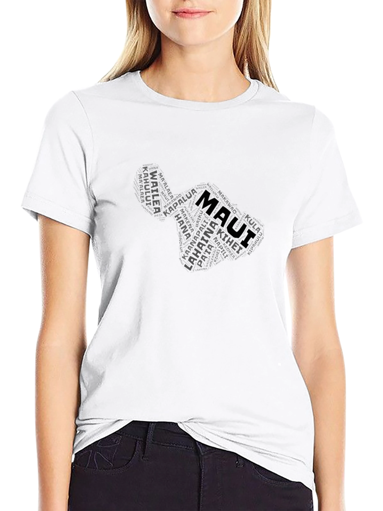 Maui Word Art T-Shirt - Island Souvenir Tee