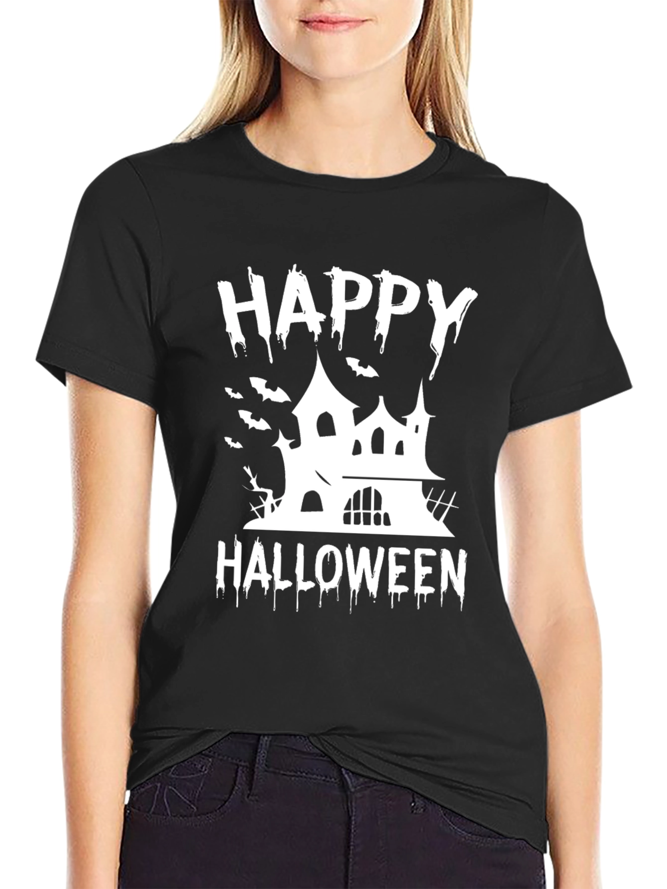 Happy Halloween Spooky House Graphic Tee
