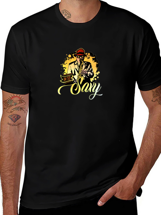 Im So Saxy T-Shirt Black Cotton Graphic Tee