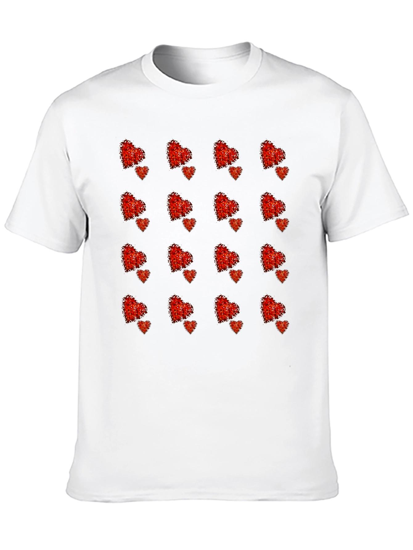 Heart Pattern Tee - Stylish Black T-Shirt
