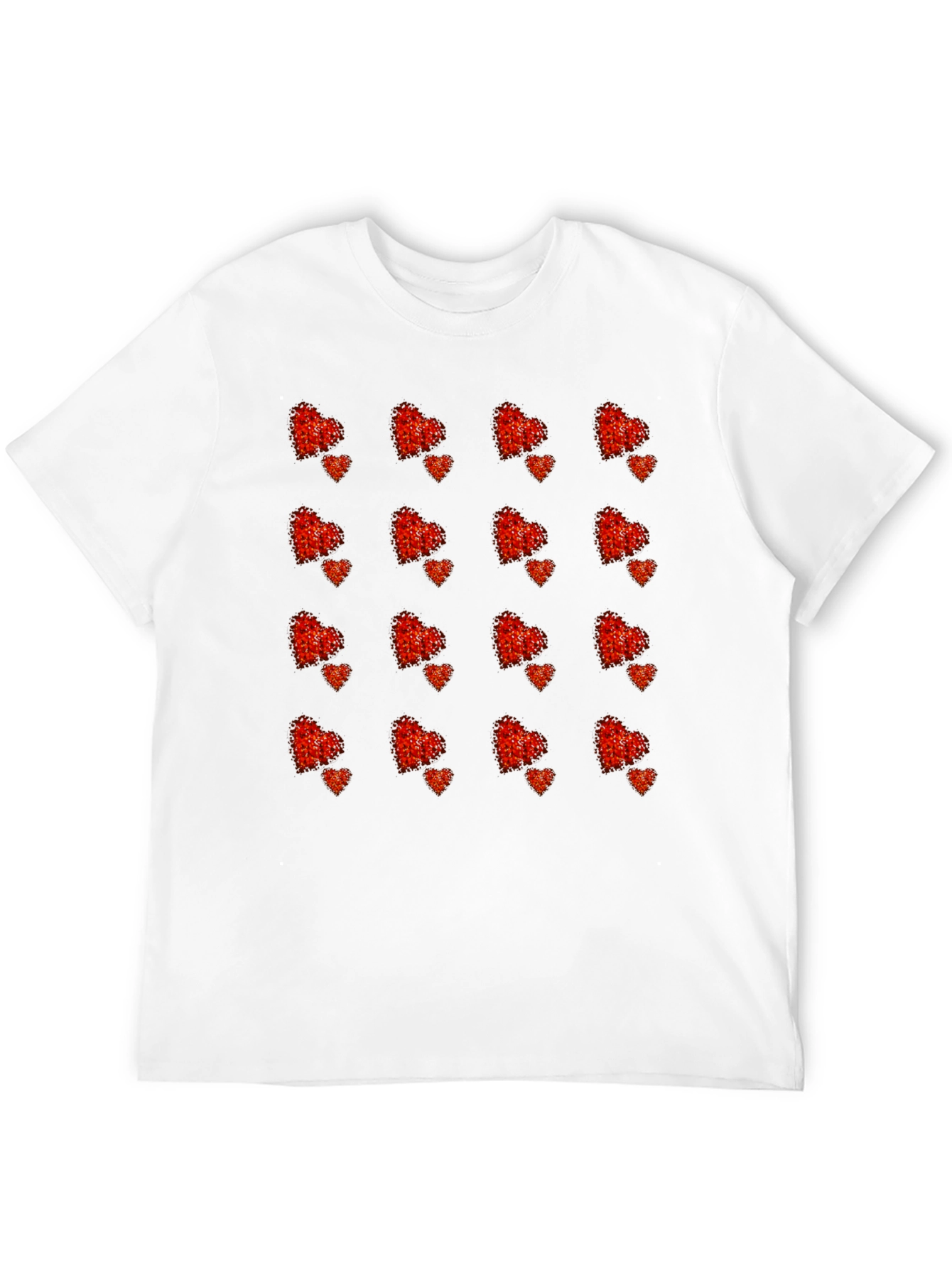 Heart Pattern Tee - Stylish Black T-Shirt