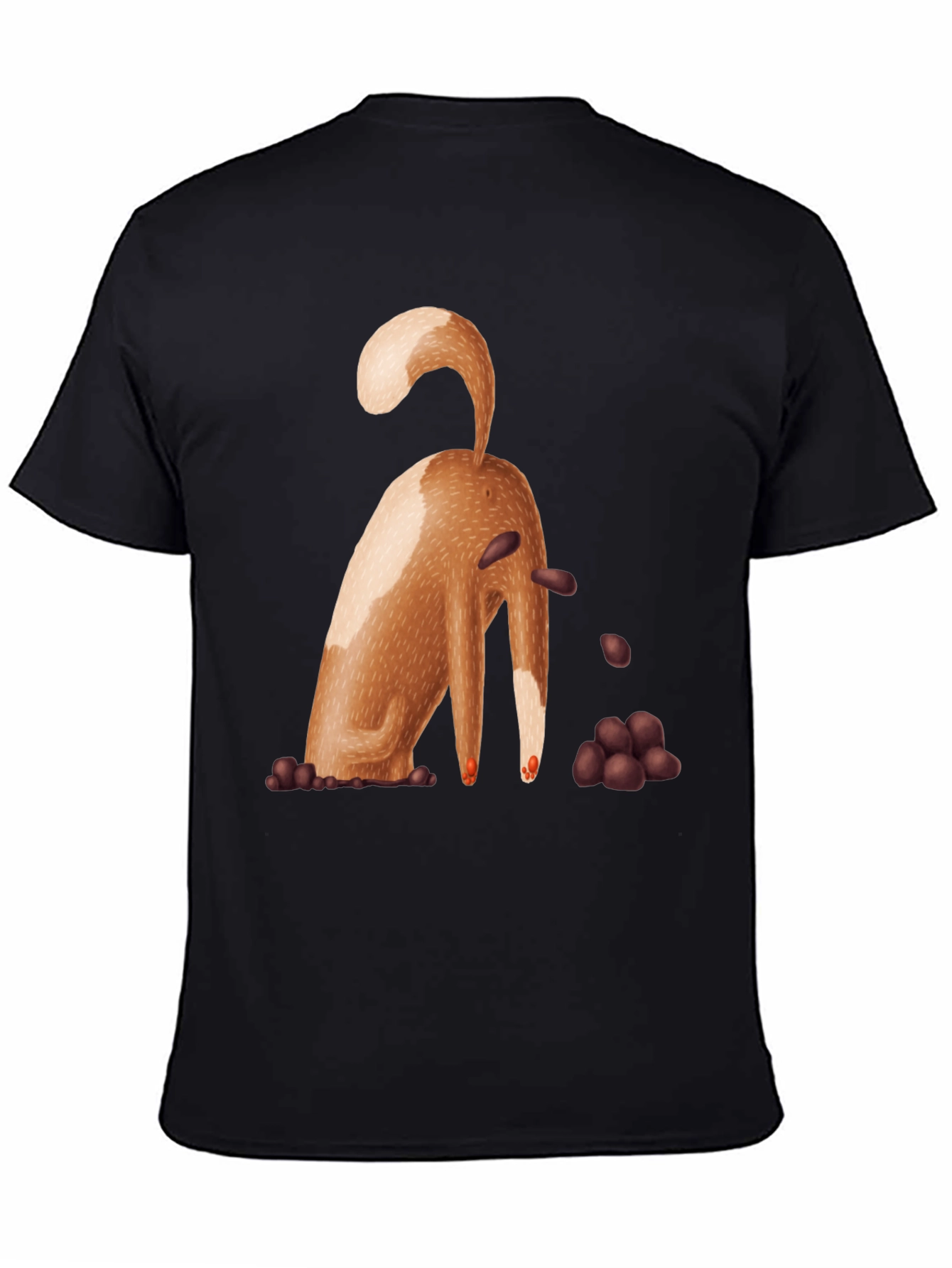 Funny Dog T-Shirt - Brown Puppy Digging Design