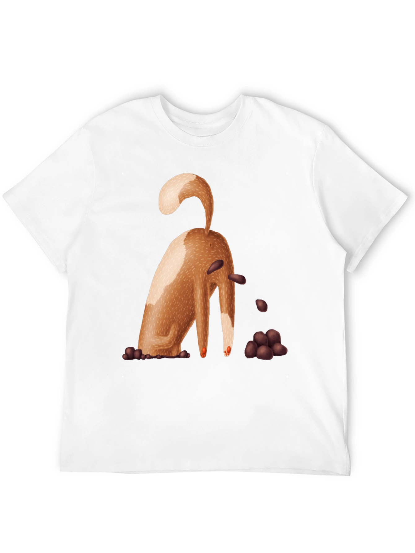 Funny Dog T-Shirt - Brown Puppy Digging Design
