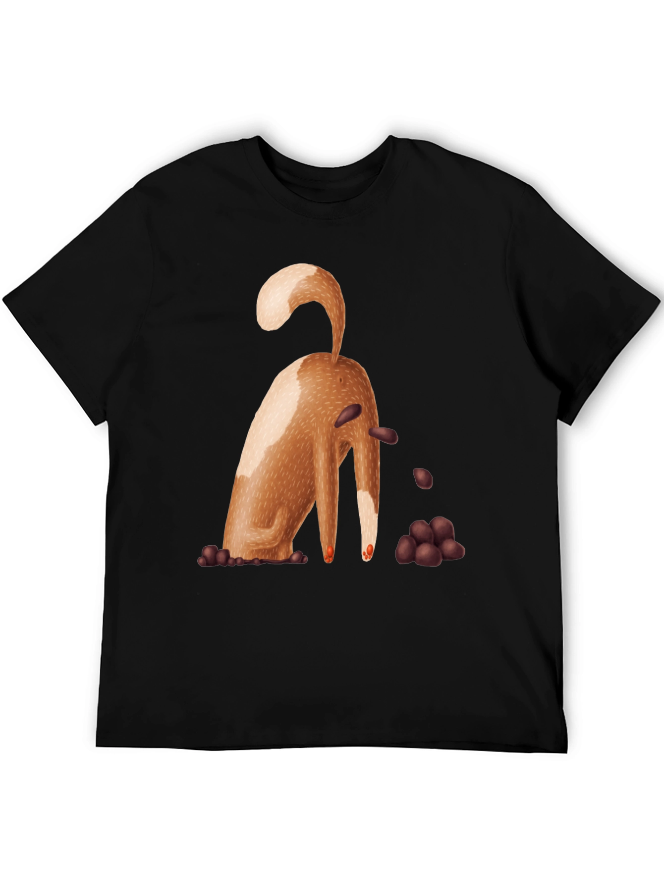 Funny Dog T-Shirt - Brown Puppy Digging Design