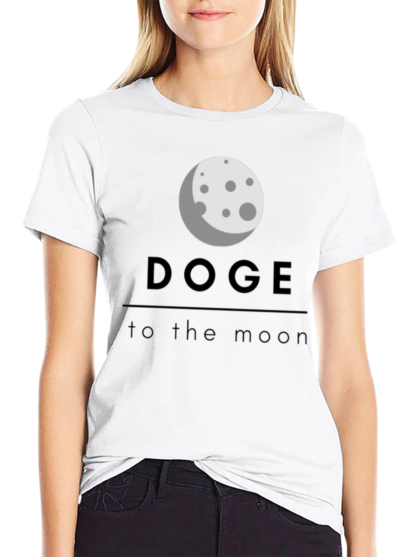 Doge to the Moon Black T-Shirt