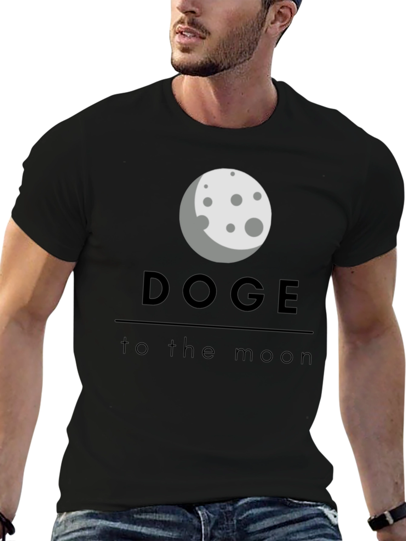 Doge to the Moon Black T-Shirt