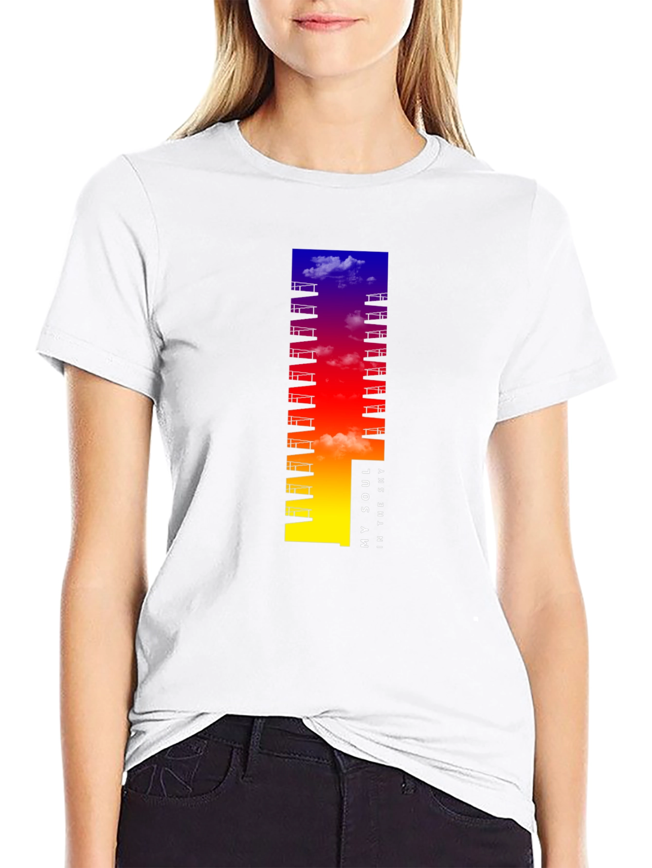 My Soul in the Sky Black Graphic T-Shirt