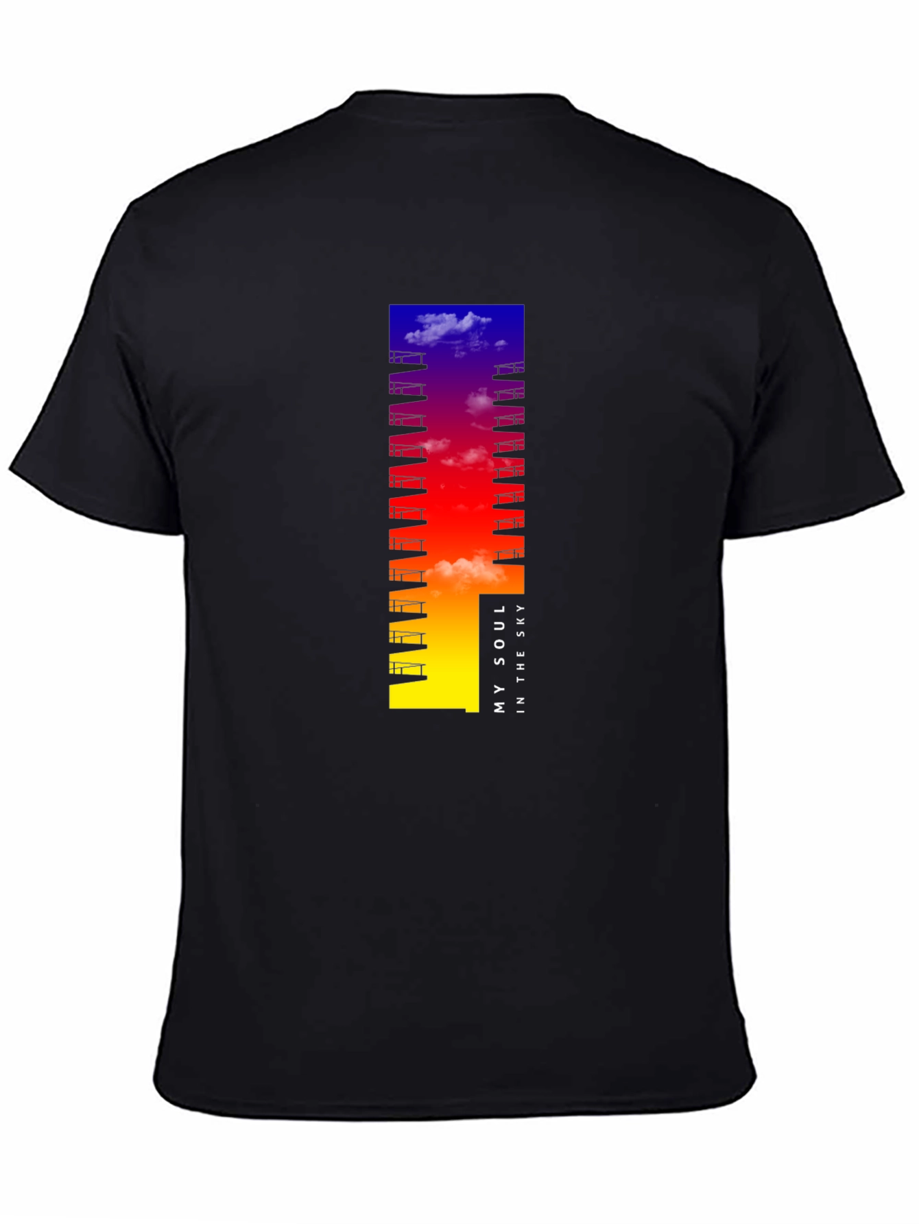 My Soul in the Sky Black Graphic T-Shirt