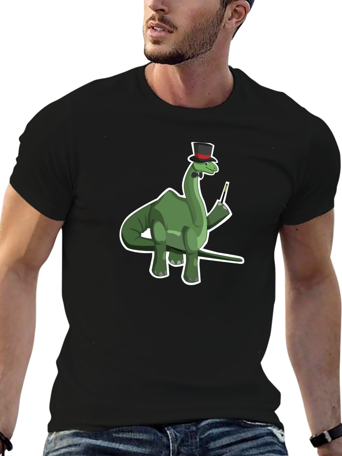 Dapper Dino T-Shirt - Gentleman Brontosaurus Tee