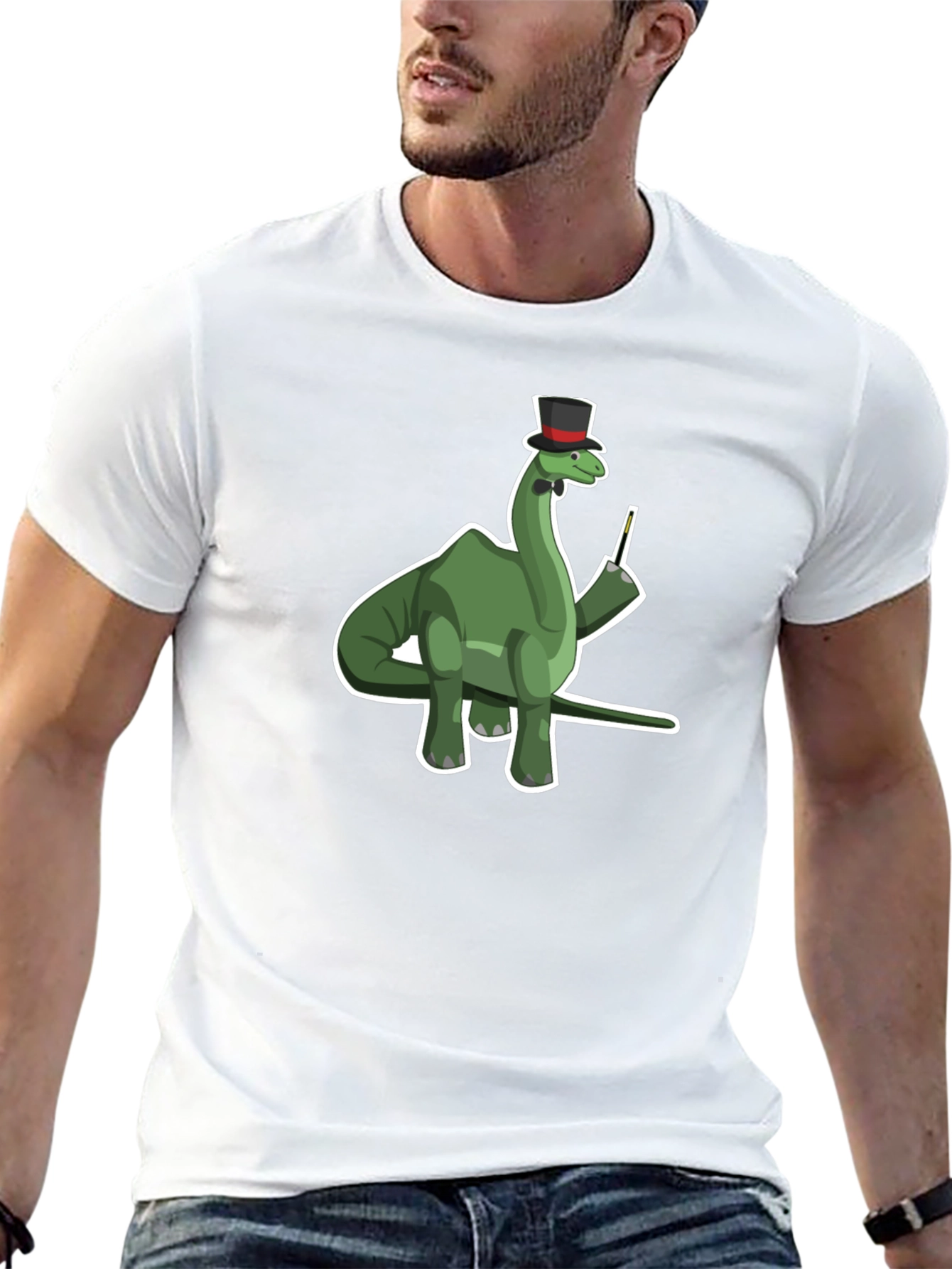 Dapper Dino T-Shirt - Gentleman Brontosaurus Tee