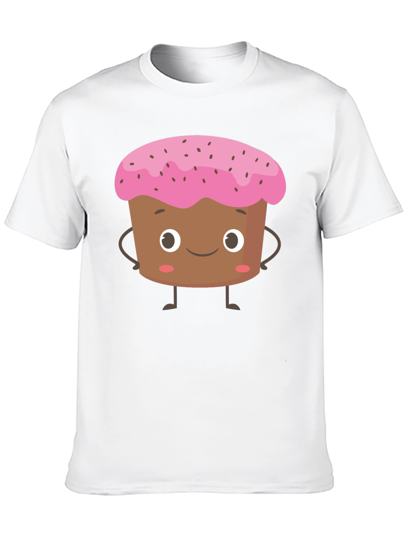 Cute Cartoon Cupcake Black T-Shirt