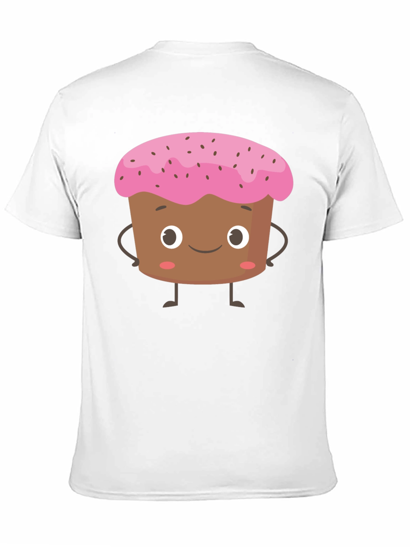 Cute Cartoon Cupcake Black T-Shirt