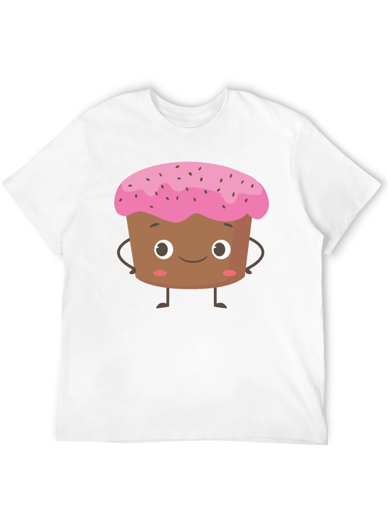 Cute Cartoon Cupcake Black T-Shirt