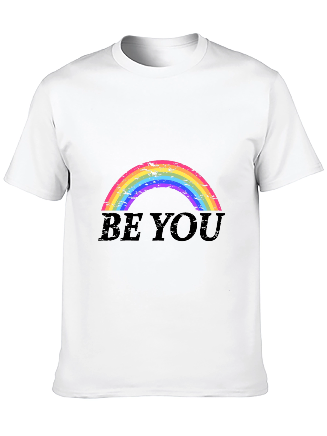 Be You Rainbow Graphic Tee - Black Cotton Shirt