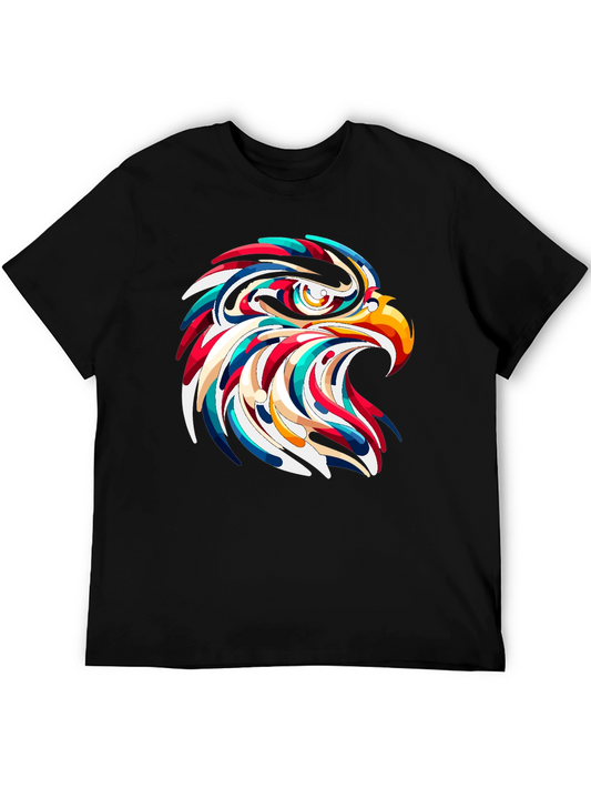 Eagle Head Graphic Print Black T-Shirt