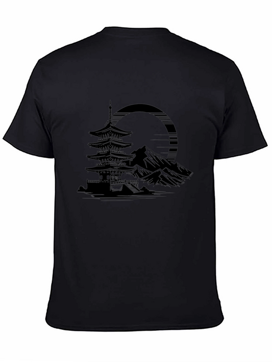 Pagoda Graphic Tee - Stylish Asian Inspired Design