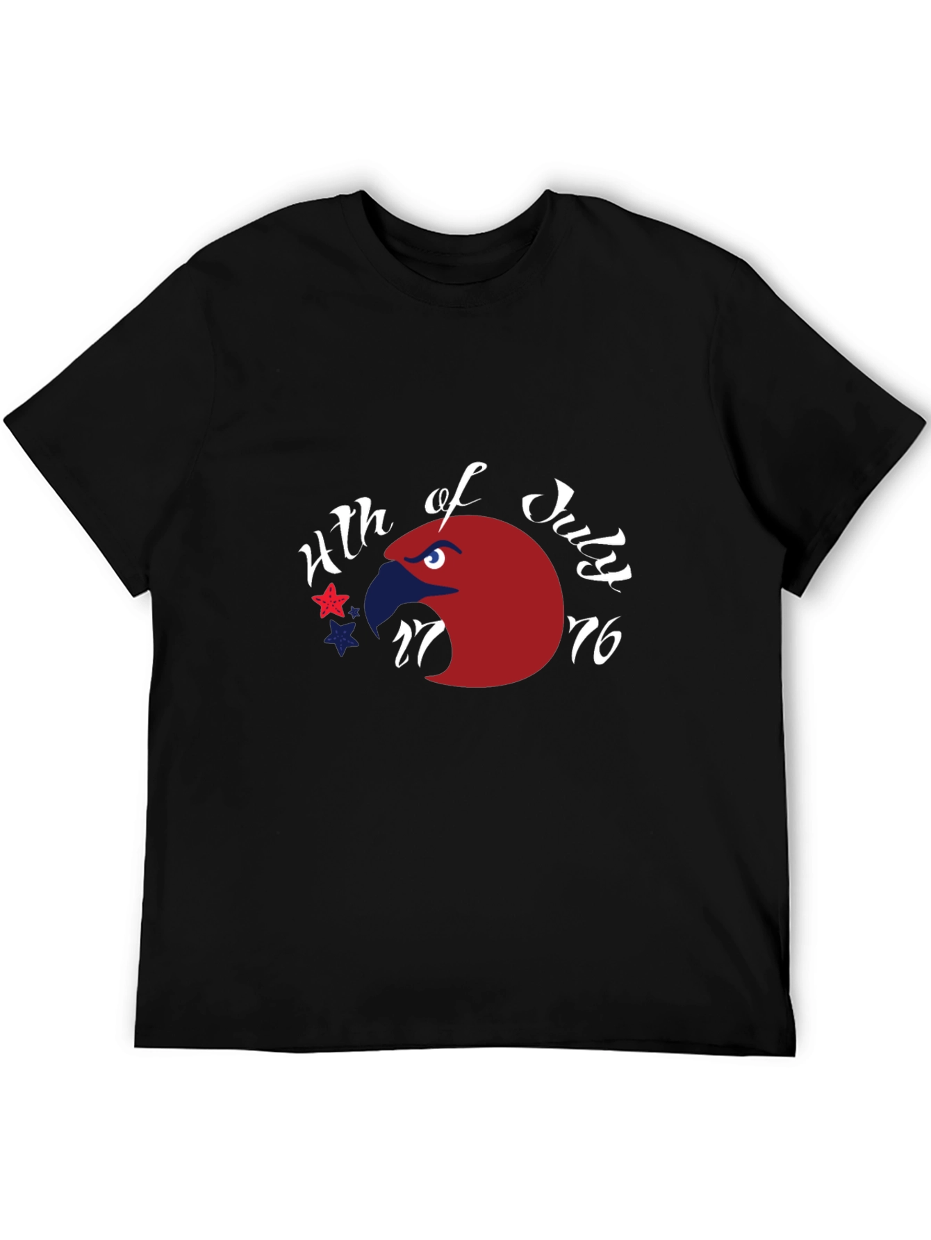 Patriotic Eagle 4th of July Graphic Tee - Black