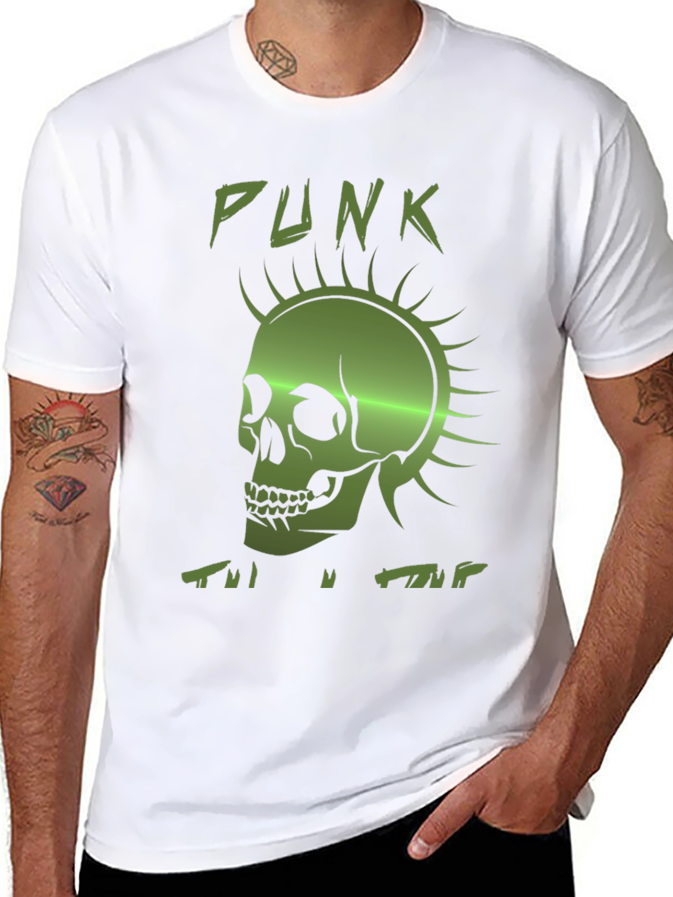 Punk Skull Graphic Tee - Edgy Fashion