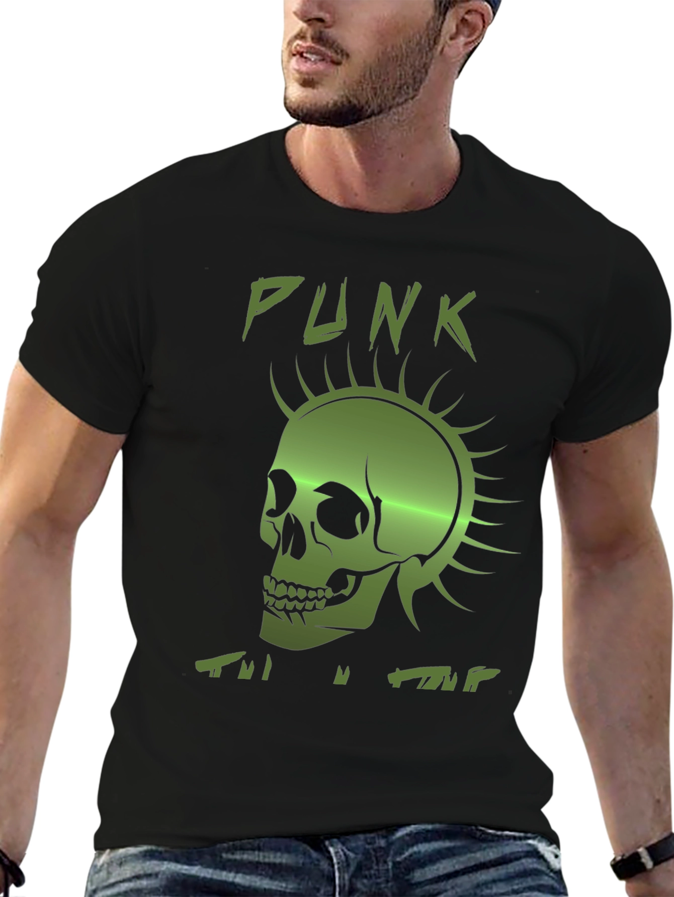 Punk Skull Graphic Tee - Edgy Fashion