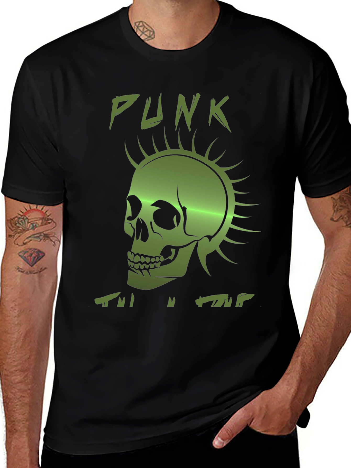 Punk Skull Graphic Tee - Edgy Fashion