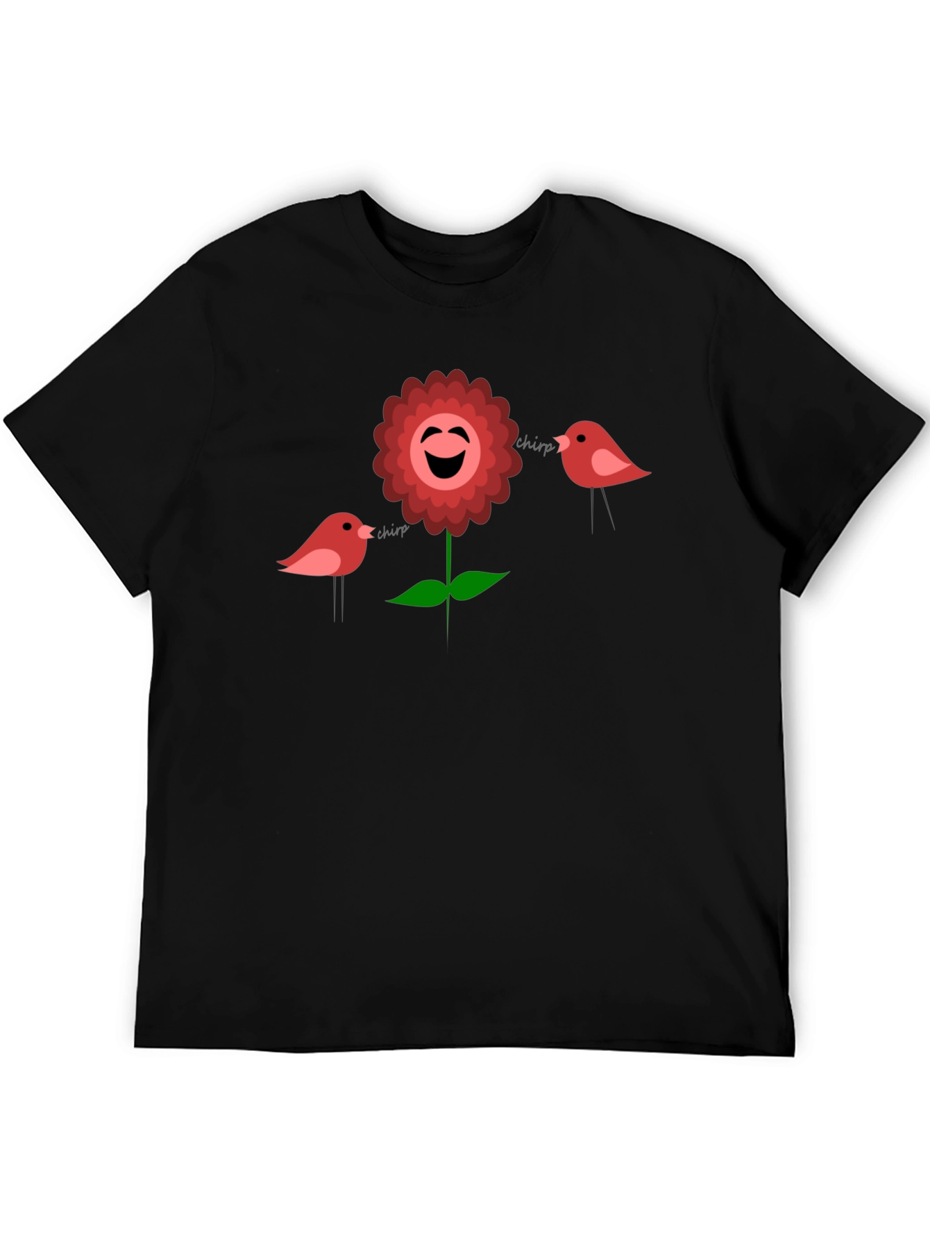 Cheerful Flower & Birds Graphic Tee