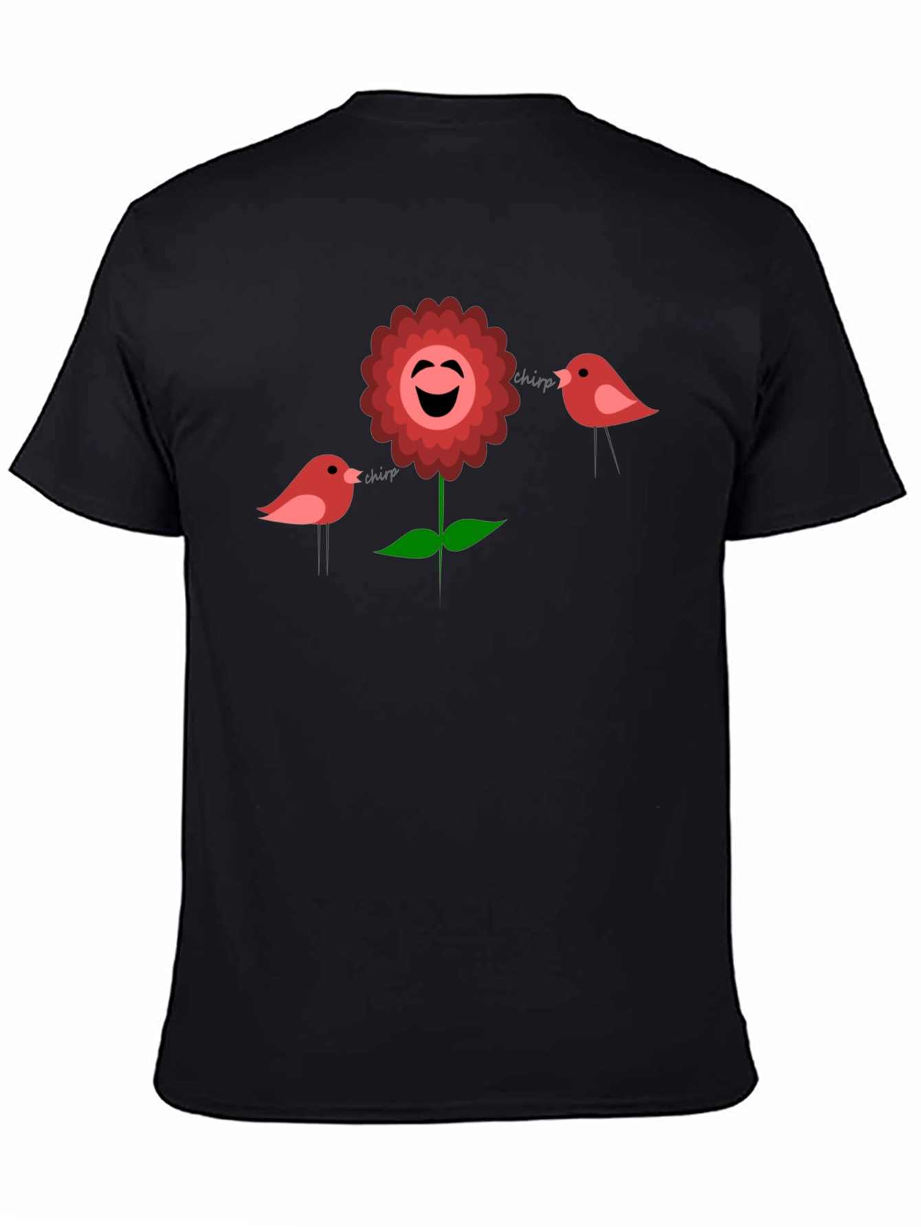 Cheerful Flower & Birds Graphic Tee
